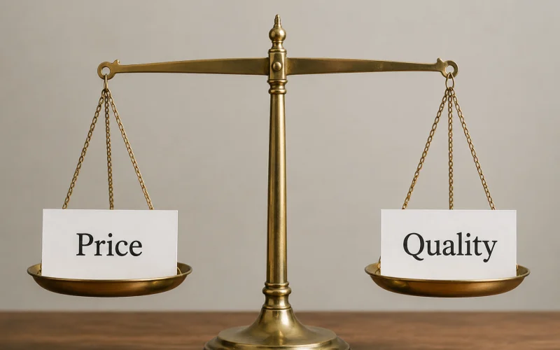 balance between price and quality